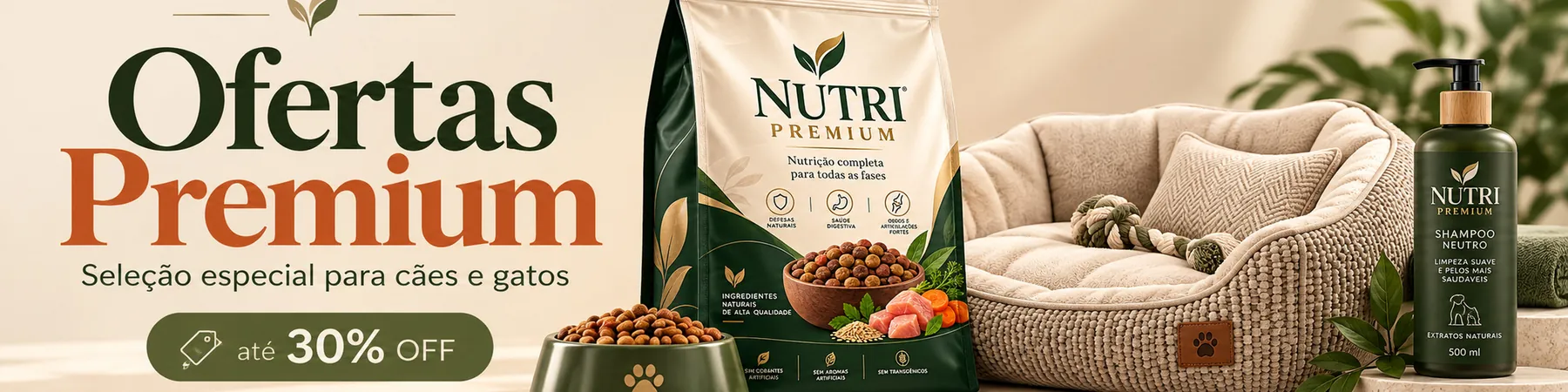 Ofertas Premium: seleção especial para cães e gatos com até 30% off